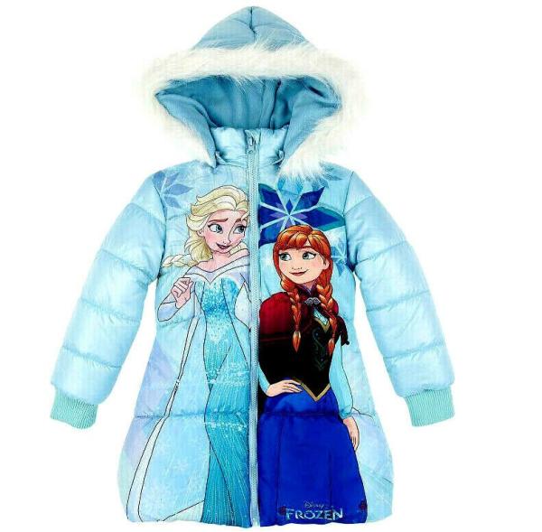 Disney FROZEN die Eiskönigin Winterjacke MANTEL mit Kapuze, blau
